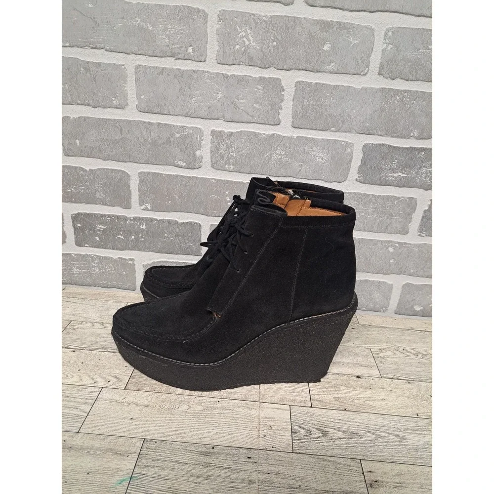 Derek Lam 10 Crosby Womens Black Suede Leather Wedge Platform Shoes Size‎ 11 M
